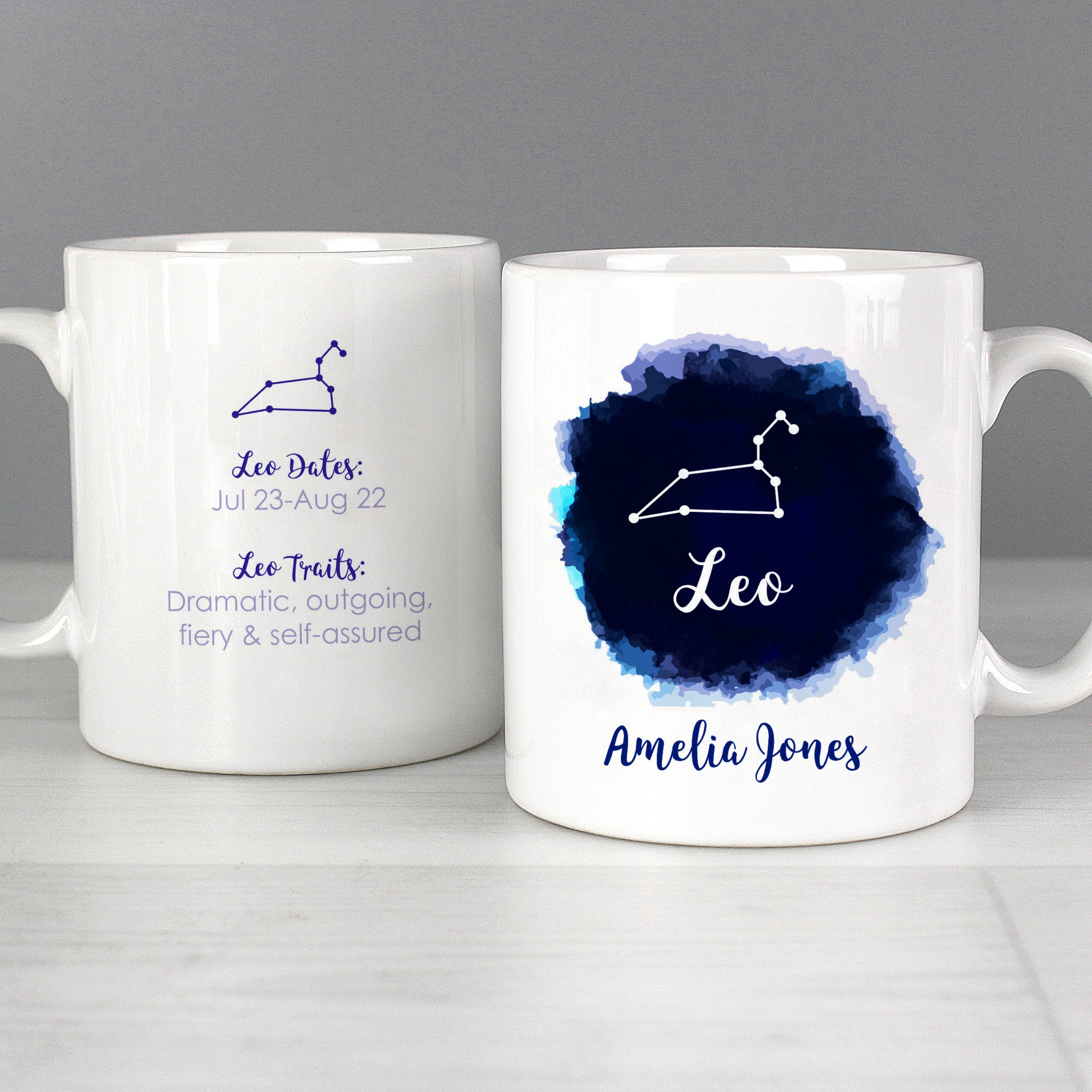 Personalised Leo Zodiac Star Sign Mug July 23rd August 22nd