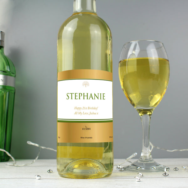 Buy Personalised Gold Label White Wine available now at www.giftsfinder.co.uk