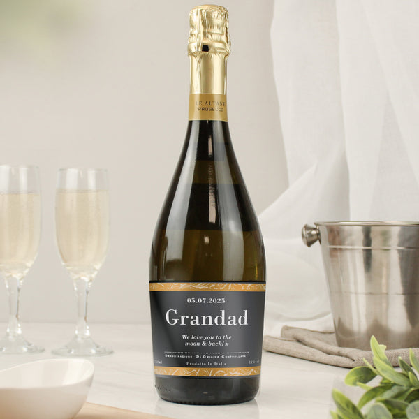 Buy Personalised Classic Black Label Prosecco available now at www.giftsfinder.co.uk