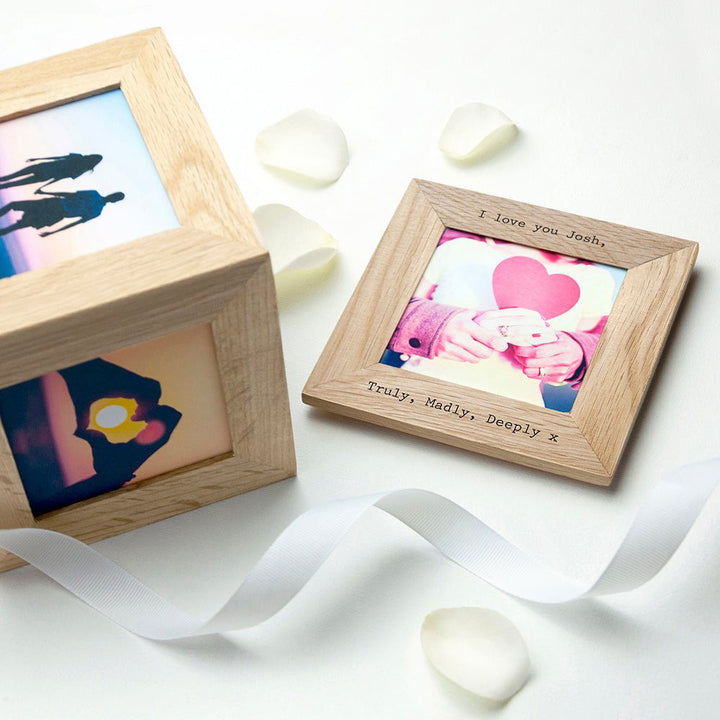 30 Days of Kisses Oak Photo Cube () available to buy now at www.giftsfinder.co.uk