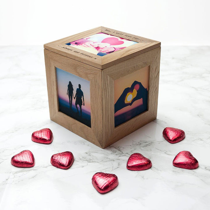 30 Days of Kisses Oak Photo Cube () available to buy now at www.giftsfinder.co.uk