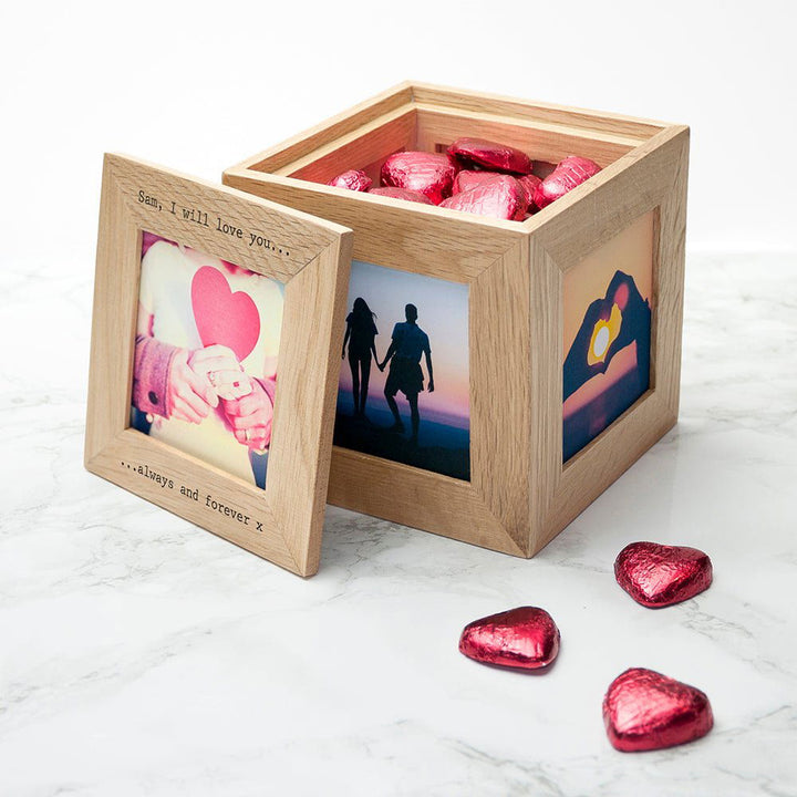 30 Days of Kisses Oak Photo Cube () available to buy now at www.giftsfinder.co.uk