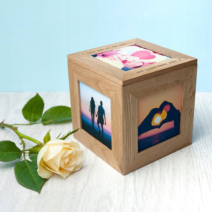 30 Days of Kisses Oak Photo Cube () available to buy now at www.giftsfinder.co.uk