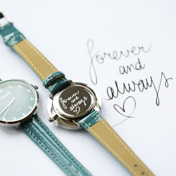 Buy Personalised Anaii Watch Handwriting Engraved Jupiter Teal available now at www.giftsfinder.co.uk