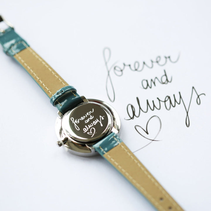 Buy Personalised Anaii Watch Handwriting Engraved Jupiter Teal available now at www.giftsfinder.co.uk