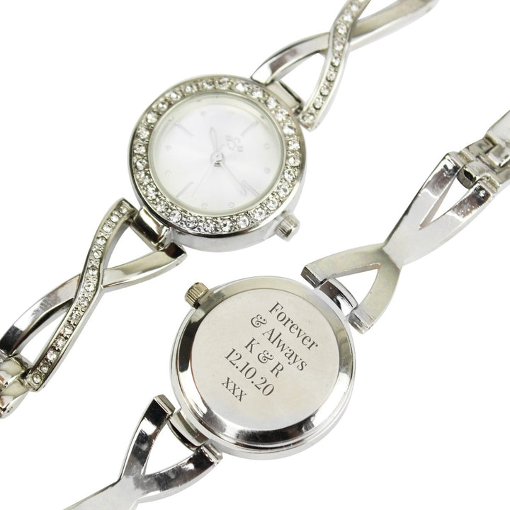 Personalised Silver Ladies Infinity Watch in gift category 