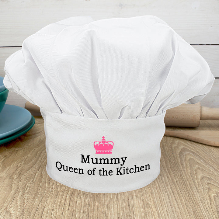 Buy Personalised Queen of the Kitchen Chef Hat at www.giftsfinder.co.uk