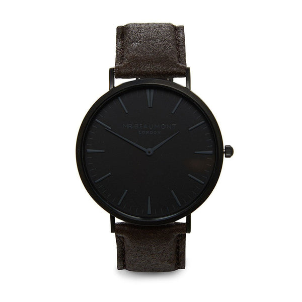 Mr Beaumont Engraved Vegan Watch Black Face - part of the Personalised Watches collection