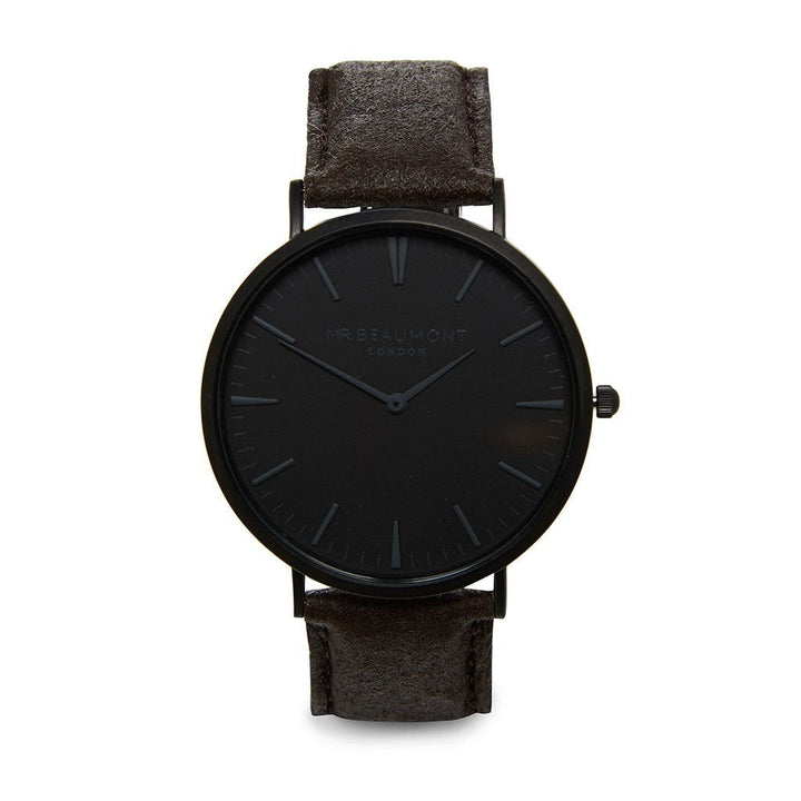 Mr Beaumont Engraved Vegan Watch Black Face - 