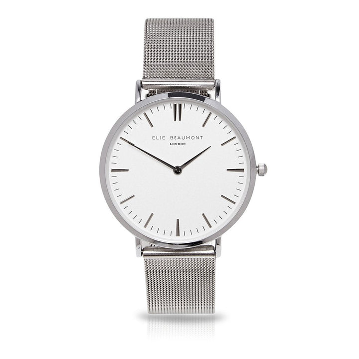 Own Handwriting Elie Beaumont of London Mesh Strap White Dial Ladies Watch - Wear We Met