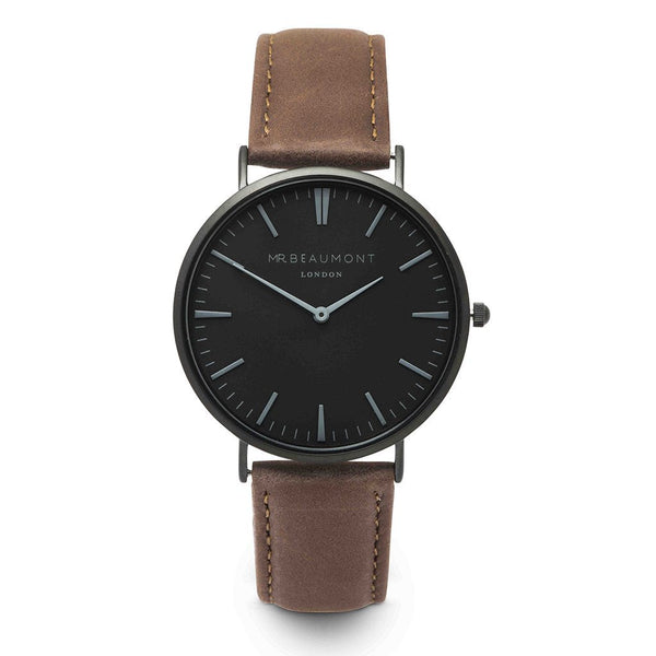 Own Handwriting Mr Beaumont Watch Brown With Black Face - 