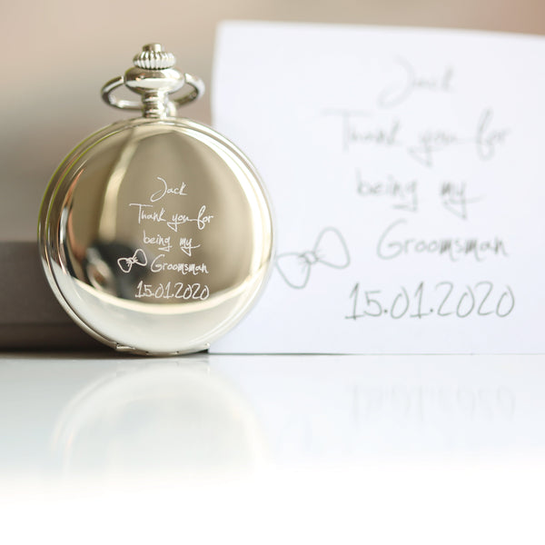 Own Handwriting Dual Opening Pocket Watch - 