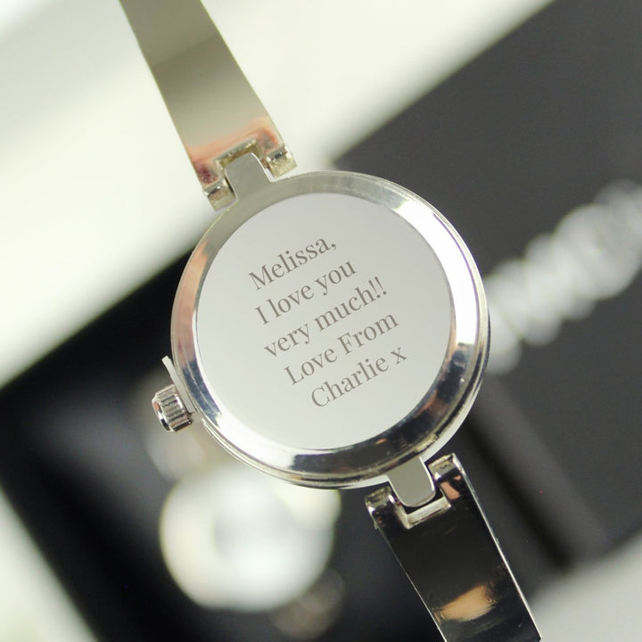 Personalised Silver Ladies Watch With Silver Slider Clasp in gift category 