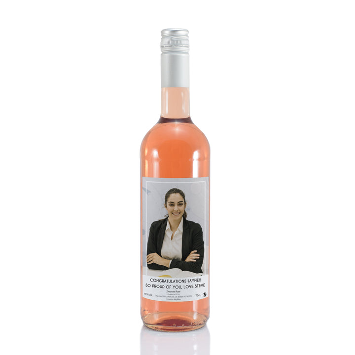 Buy Personalised Photo Upload Rose Wine at www.giftsfinder.co.uk