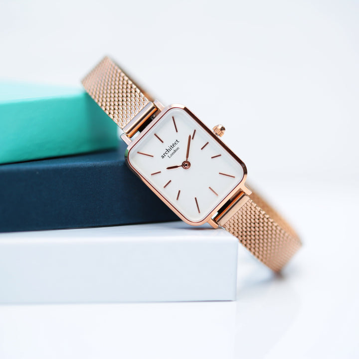 Buy Personalised Ladies Architect Lille Rose Gold Watch - Modern Font Engraved available now at www.giftsfinder.co.uk