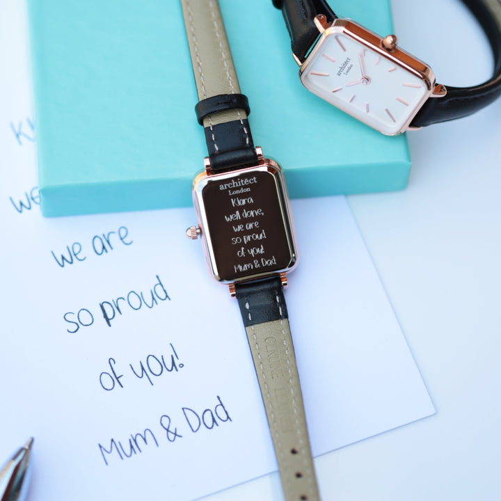 Buy Personalised Ladies Architect Lille Brilliant White Watch - Handwriting Engraved available now at www.giftsfinder.co.uk