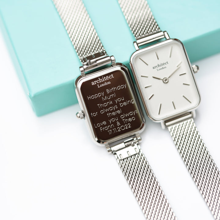 Buy Personalised Ladies Architect Lille Cloud Silver Watch - Modern Font Engraved available now at www.giftsfinder.co.uk