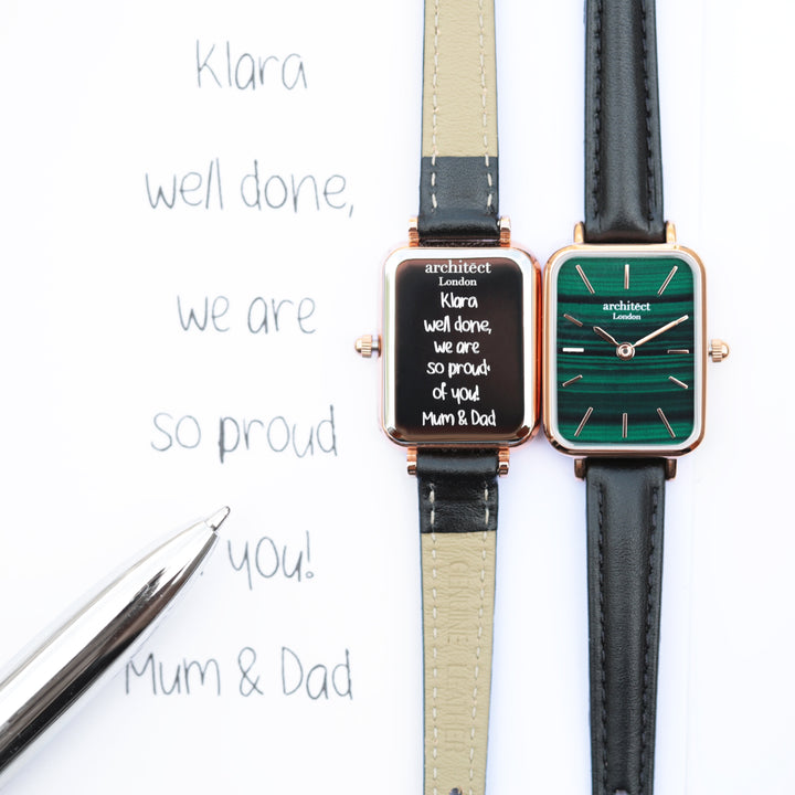 Buy Personalised Ladies Architect Lille Pine Green Watch - Handwriting Engraved available now at www.giftsfinder.co.uk