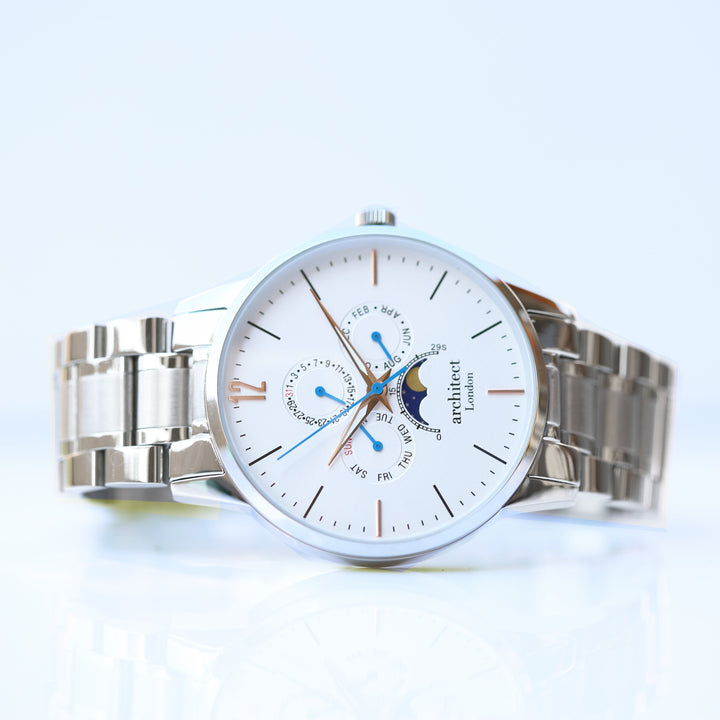 Buy Personalised Men's Architect Apollo White Watch Handwriting Engraved available now at www.giftsfinder.co.uk