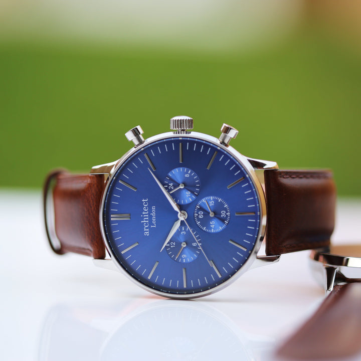 Buy Personalised Engraved Men's Architect Motivator Watch With Walnut Strap available now at www.giftsfinder.co.uk