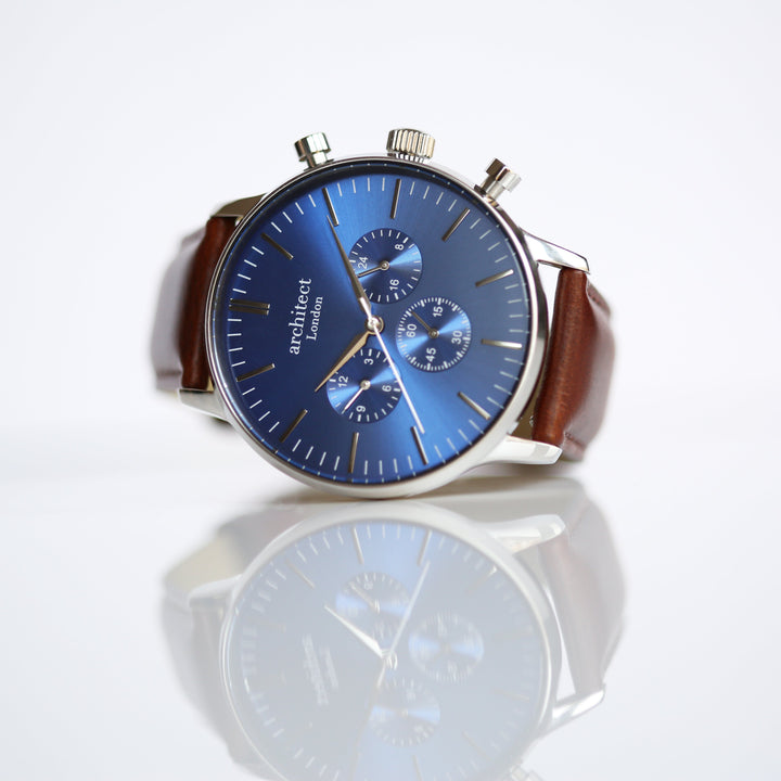 Buy Personalised Engraved Men's Architect Motivator Watch With Walnut Strap available now at www.giftsfinder.co.uk