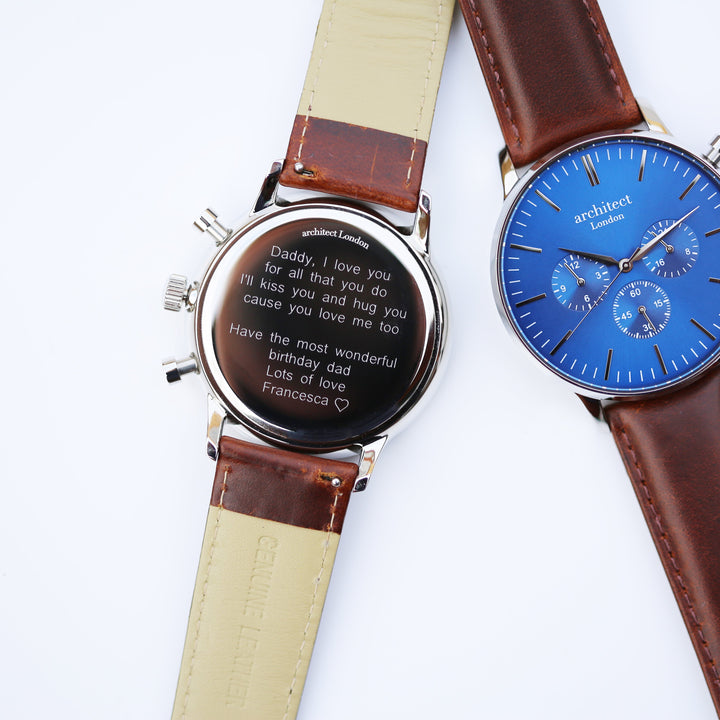 Buy Personalised Engraved Men's Architect Motivator Watch With Walnut Strap available now at www.giftsfinder.co.uk