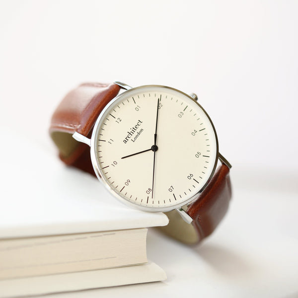 Buy Personalised Handwriting Engraved Men's Architect Zephyr Watch + Walnut Strap available now at www.giftsfinder.co.uk