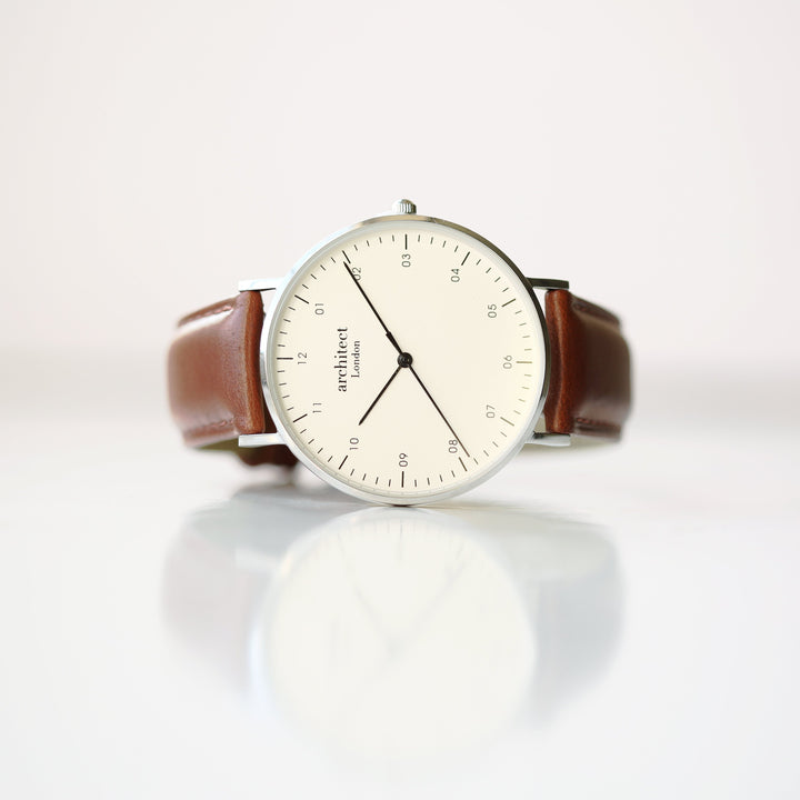 Buy Personalised Handwriting Engraved Men's Architect Zephyr Watch + Walnut Strap available now at www.giftsfinder.co.uk