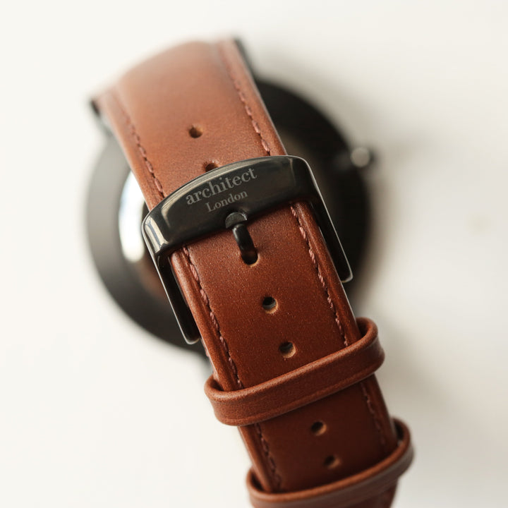 Buy Personalised Handwriting Engraved Men's Minimalist Watch + Walnut Strap available now at www.giftsfinder.co.uk