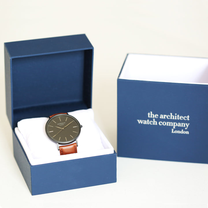 Buy Personalised Handwriting Engraved Men's Minimalist Watch + Walnut Strap available now at www.giftsfinder.co.uk