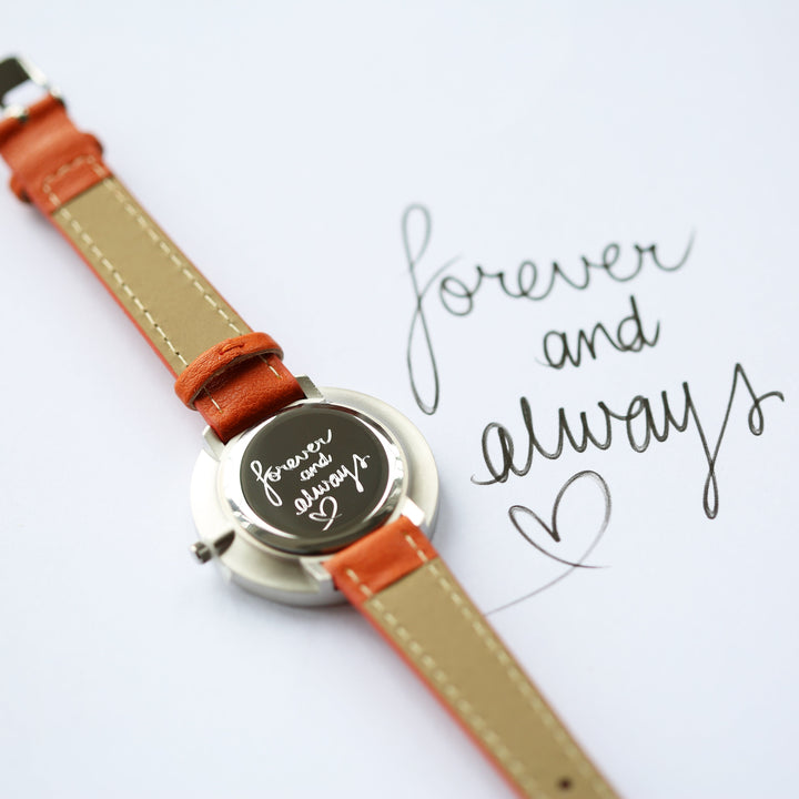 Personalised Women's Anaii Watch Handwriting Engraved Blush Red in gift category 