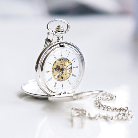 Buy Personalised Own Handwriting Dual Opening Pocket Watch at www.giftsfinder.co.uk