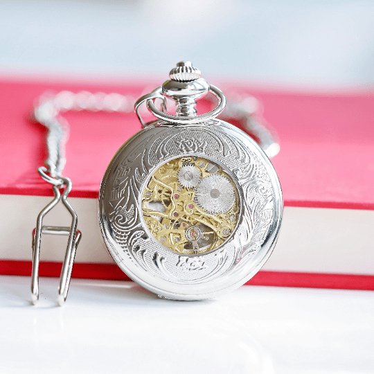 Personalised Roman Skeleton Pocket Watch in gift category 