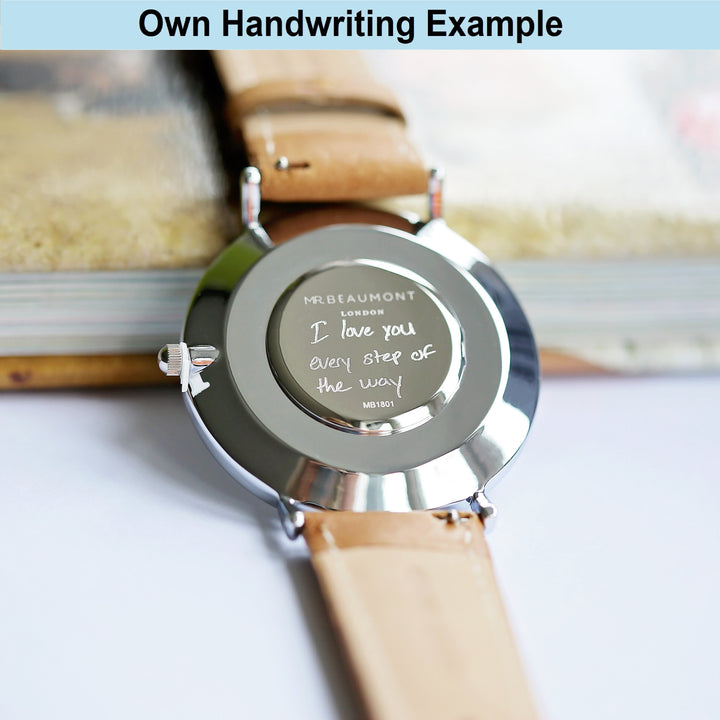 Buy Personalised Own Handwriting Mr Beaumont Watch Grey at www.giftsfinder.co.uk