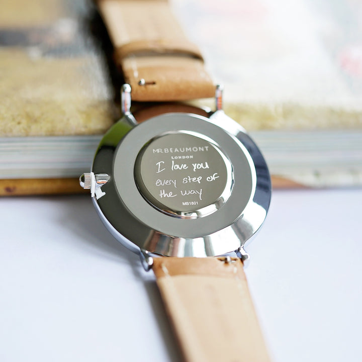 Buy Personalised Own Handwriting Mr Beaumont Men's Camel Watch at www.giftsfinder.co.uk