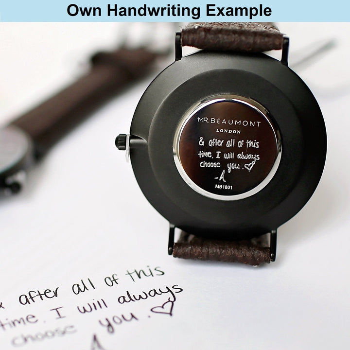 Buy Personalised Own Handwriting Mr Beaumont Watch Grey at www.giftsfinder.co.uk