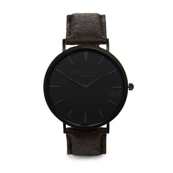 Buy Personalised Mr Beaumont Engraved Vegan Watch Black Face at www.giftsfinder.co.uk