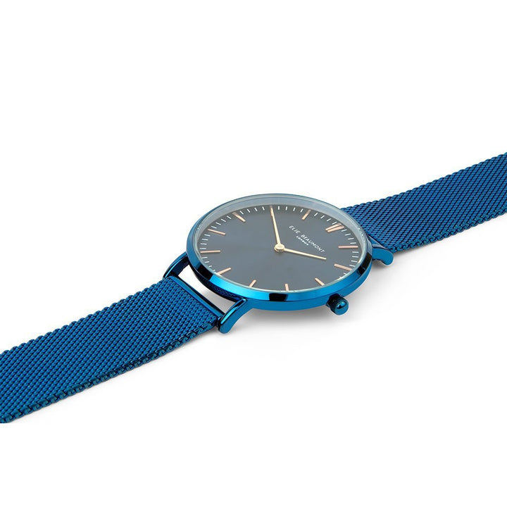 Buy Personalised Minimalist Watch Elie Beaumont Electric Blue available now at www.giftsfinder.co.uk