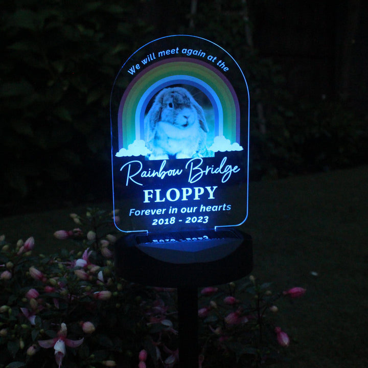 Personalised Rainbow Bridge Pet Memorial Outdoor Solar Light in gift category 