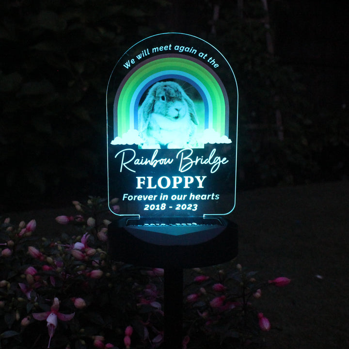 Personalised Rainbow Bridge Pet Memorial Outdoor Solar Light in gift category 