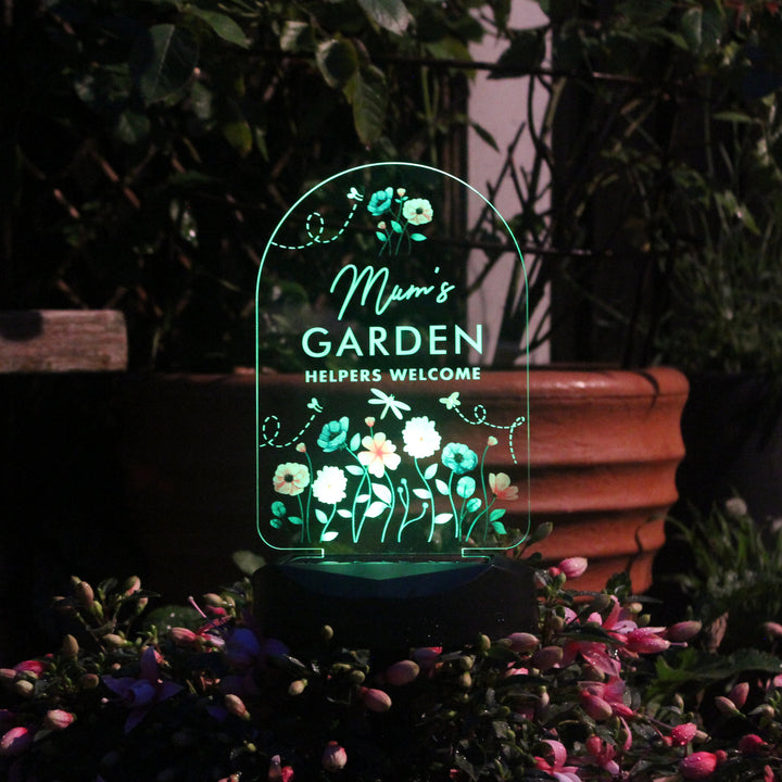 Buy Personalised Flower Garden Outdoor Solar Light available now at www.giftsfinder.co.uk