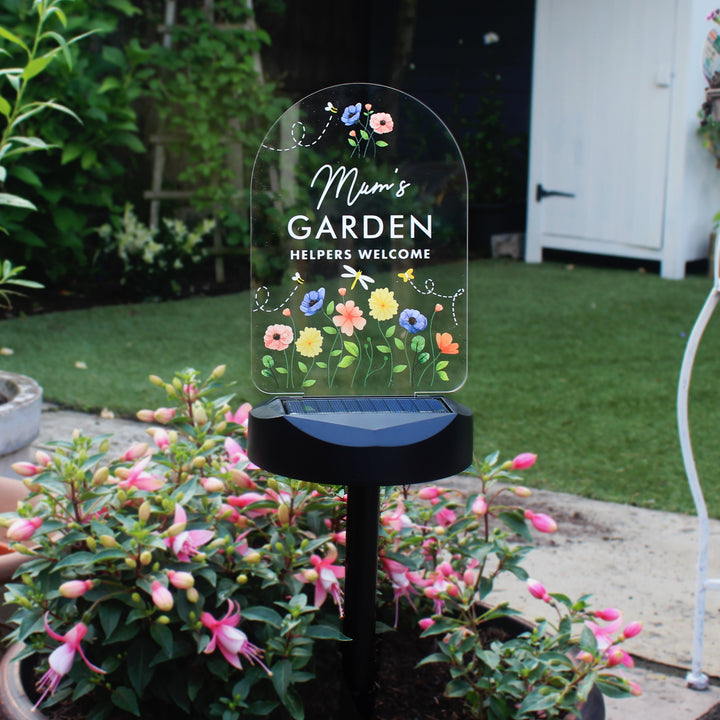 Buy Personalised Flower Garden Outdoor Solar Light available now at www.giftsfinder.co.uk