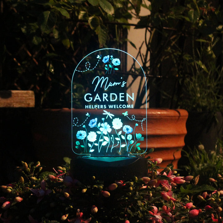 Buy Personalised Flower Garden Outdoor Solar Light available now at www.giftsfinder.co.uk