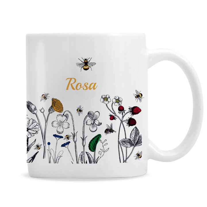 Personalised Wild Flowers Mug in gift category Personalised Mugs