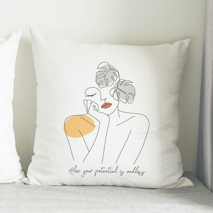 Buy Personalised Fleur Line Art Cushion available now at www.giftsfinder.co.uk