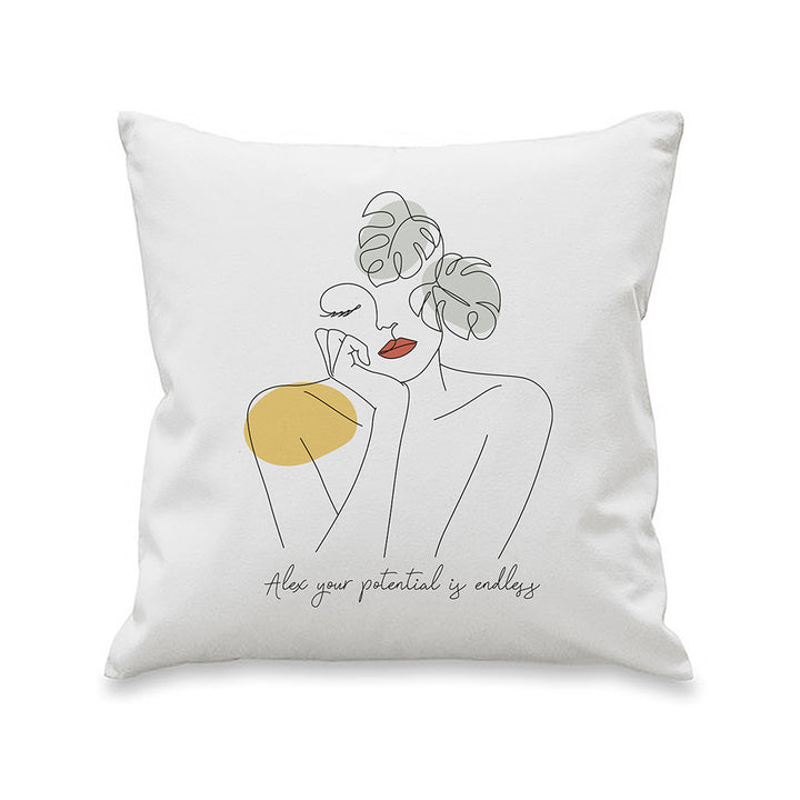 Buy Personalised Fleur Line Art Cushion available now at www.giftsfinder.co.uk