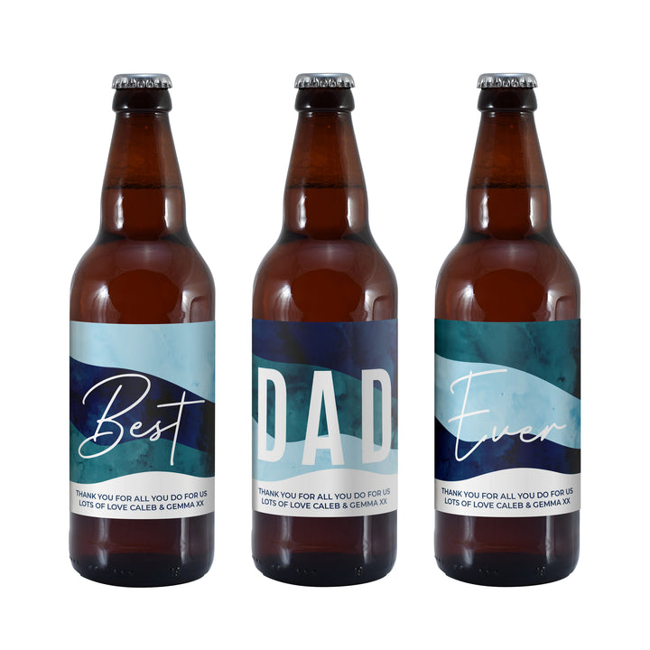 Buy Personalised Best Dad Ever Pack of 3 Beer available now at www.giftsfinder.co.uk