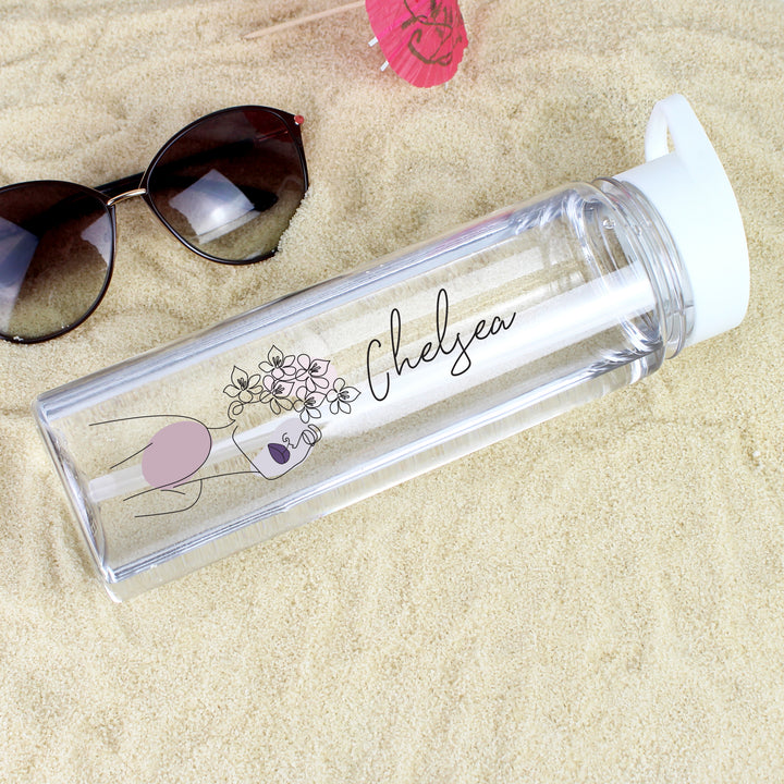 Buy Personalised Natalia Line Art Water Bottle at www.giftsfinder.co.uk