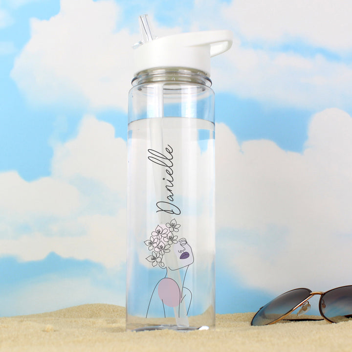 Buy Personalised Natalia Line Art Water Bottle at www.giftsfinder.co.uk