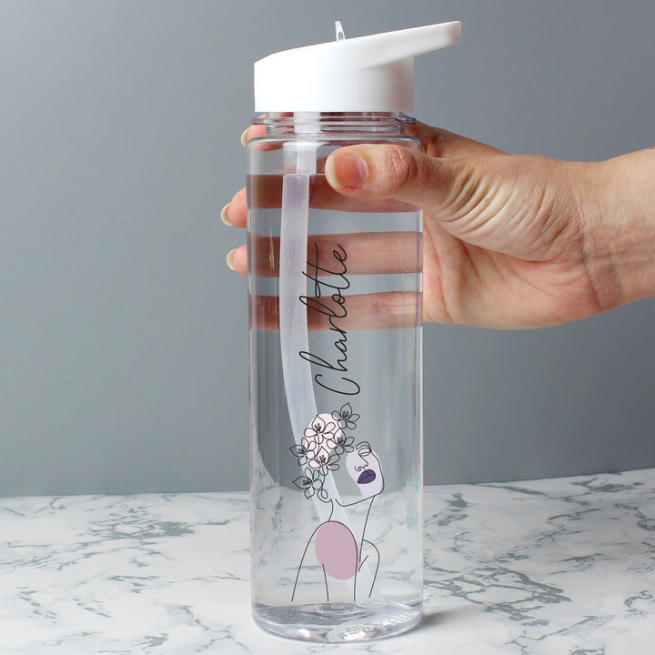 Buy Personalised Natalia Line Art Water Bottle at www.giftsfinder.co.uk